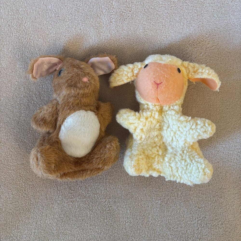 FISHER-PRICE Set of 2 Vintage 9" HAND PUPPETS for Ages 12+ Months